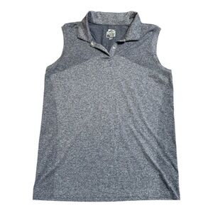 Slazenger Sleeveless Polo Golf Shirt in Heathered Navy